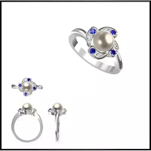 JCD Format Solid gold pearl ring jcd