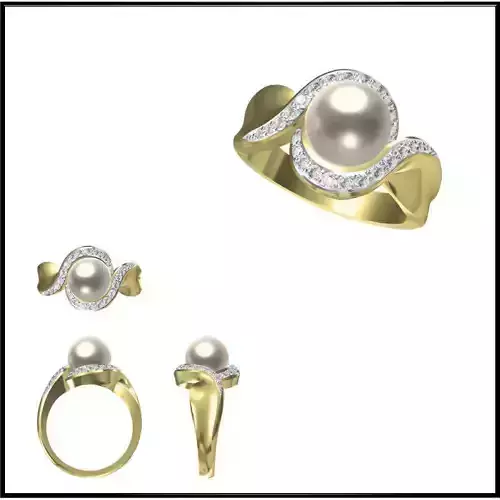 JCD Format Simple pearl ring metal file for jewelry making