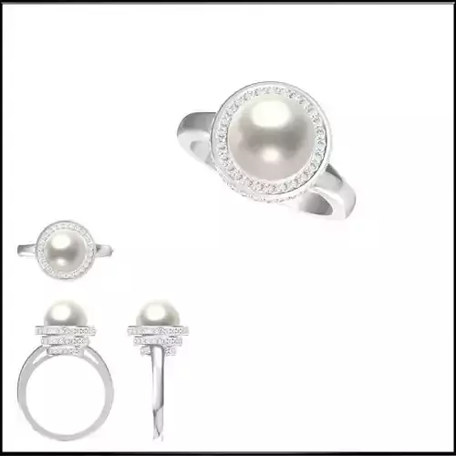 JCD Format Simple pearl ring jewelry files for sale