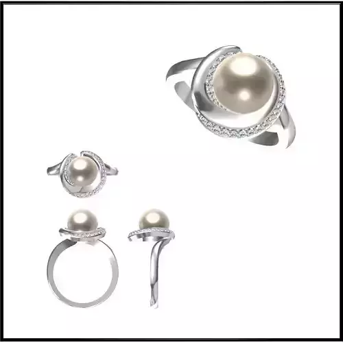 JCD Format Simple pearl ring jewellery jcd design