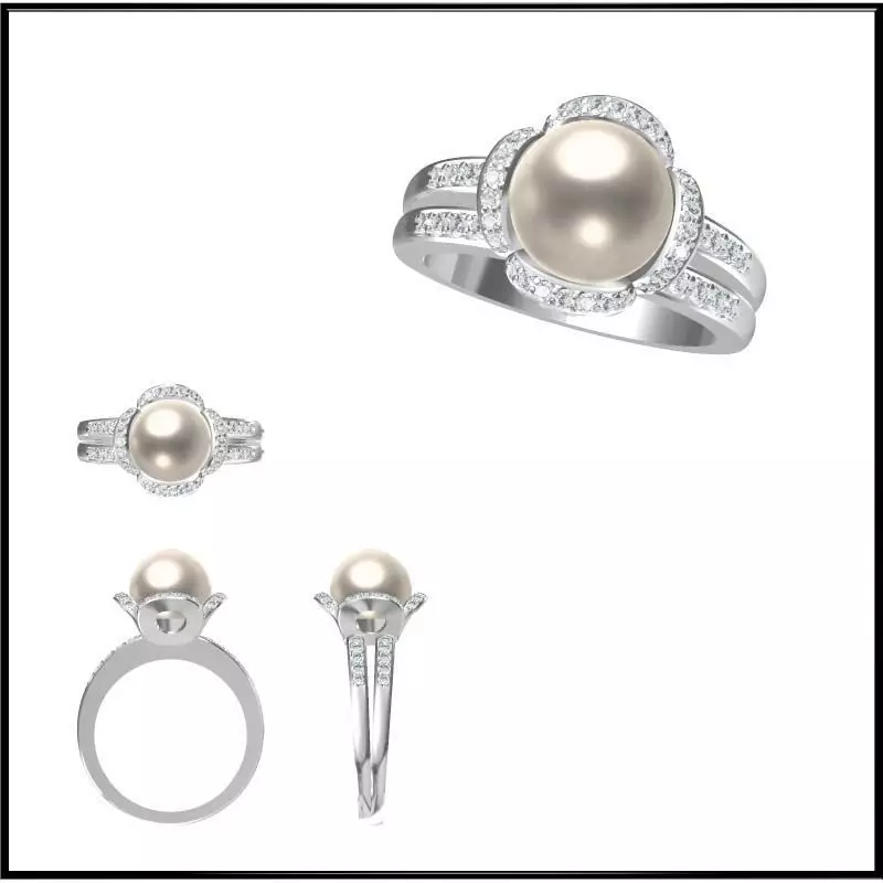 JCD Format Simple pearl ring jewellery design 3D print model