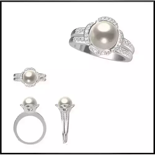 JCD Format Simple pearl ring jewellery design