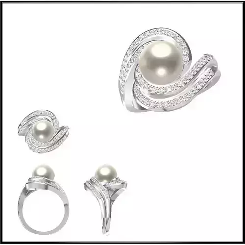 JCD Format Simple pearl ring jcd jewelry design