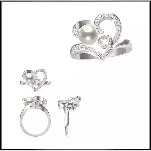 JCD Format Personalized diamond pearl ring jewelry jcd programs