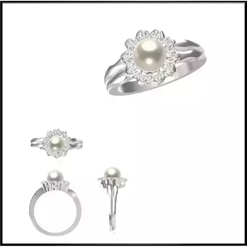 JCD Format Personalized diamond pearl ring jewelry jcd institute