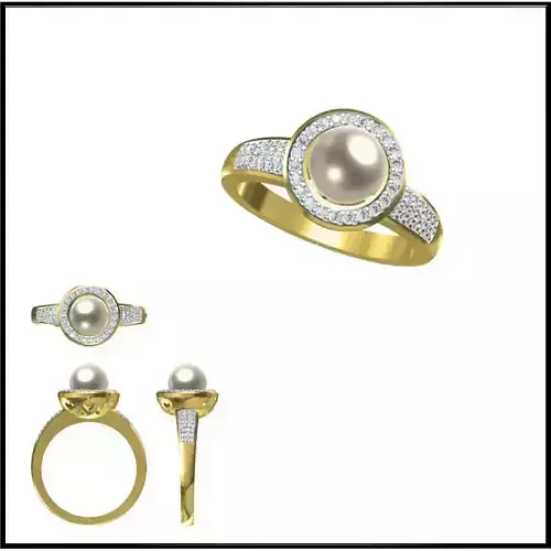 JCD Format Personalized diamond pearl ring jewelry design