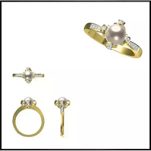 JCD Format Personalized diamond pearl ring files for sale