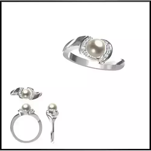 JCD Format Personalized diamond pearl ring jewelers file set