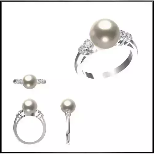 JCD Format Personalized diamond pearl ring design