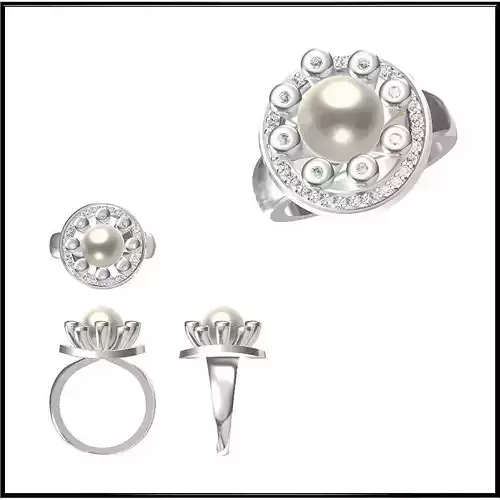 JCD Format Personalized diamond pearl ring jcd