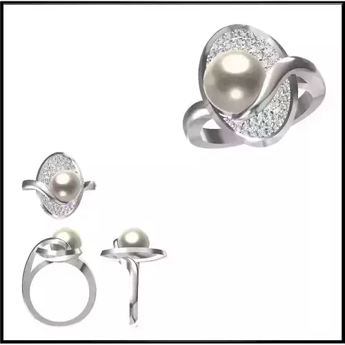 JCD Format Personalized diamond pearl ring for sale jewelry