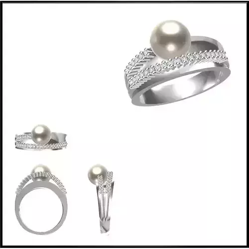 JCD Format Personalized diamond pearl ring esign price