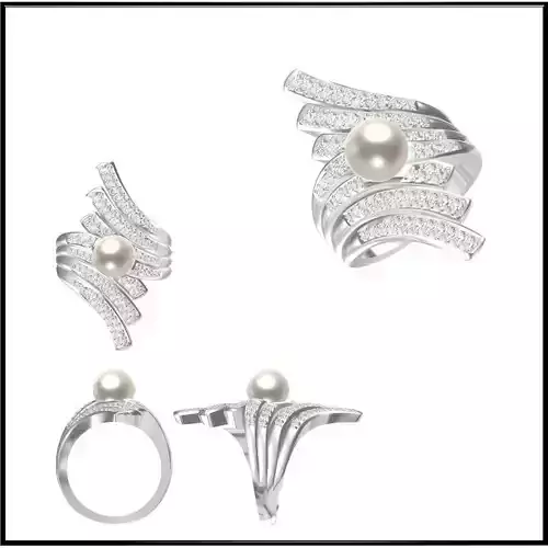 JCD Format OEM factory pearl ring jewellery design