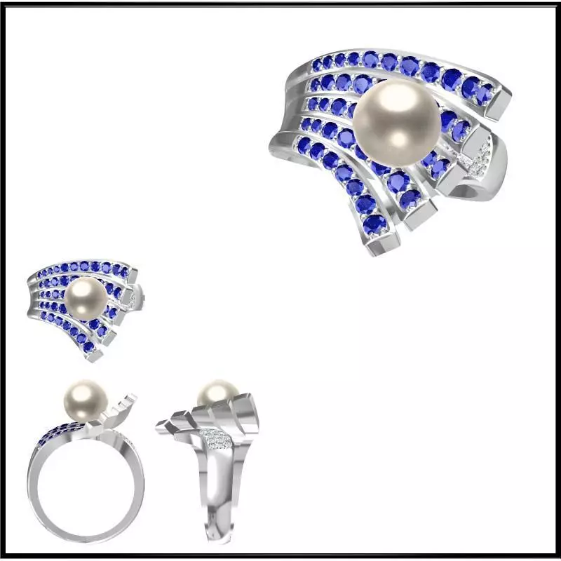 JCD Format OEM factory pearl ring jcd pearl ring 3D print model