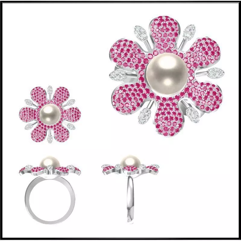 JCD Format OEM factory pearl ring esign price 3D print model