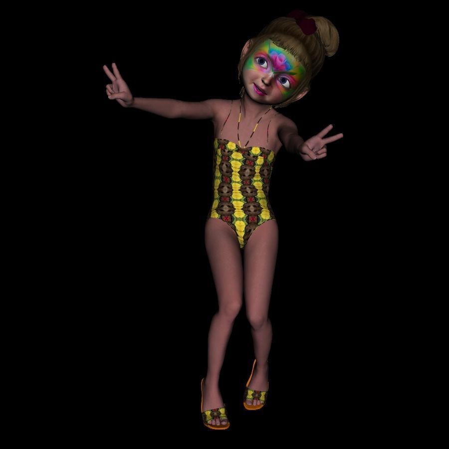10 obj files paint face-2 3D model_2