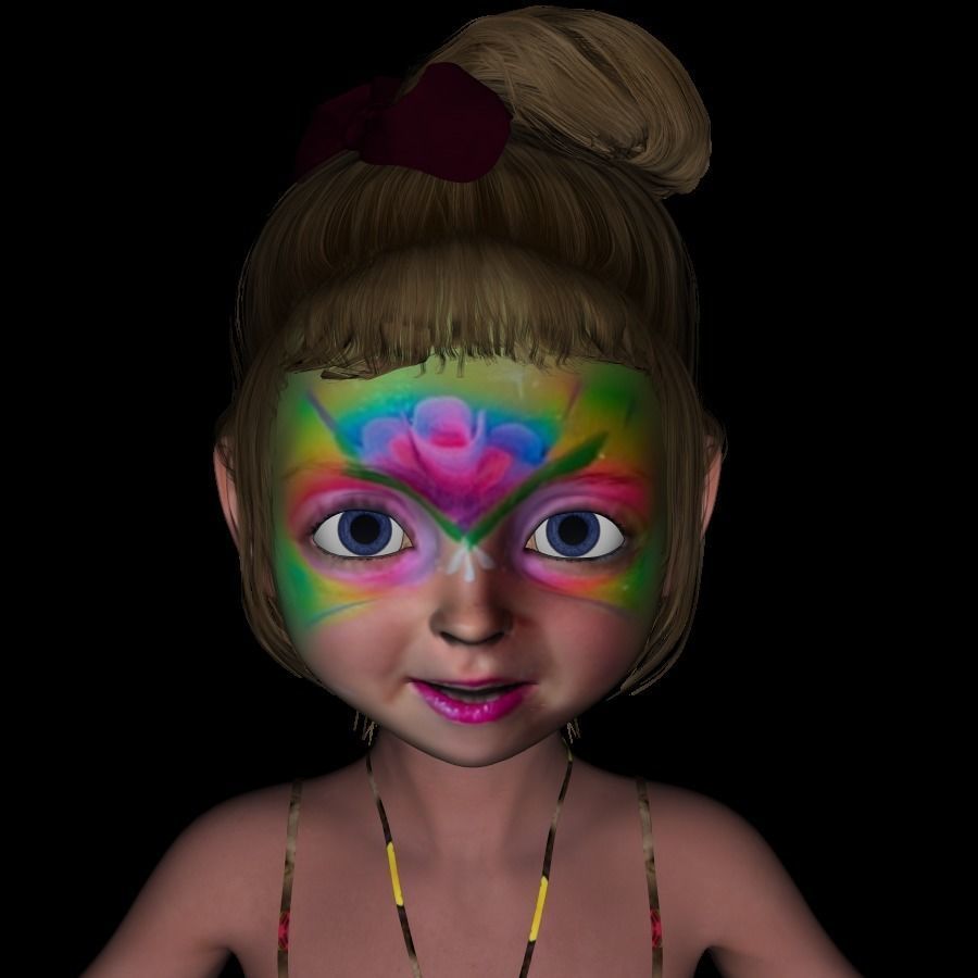 10 obj files paint face-2 3D model_1