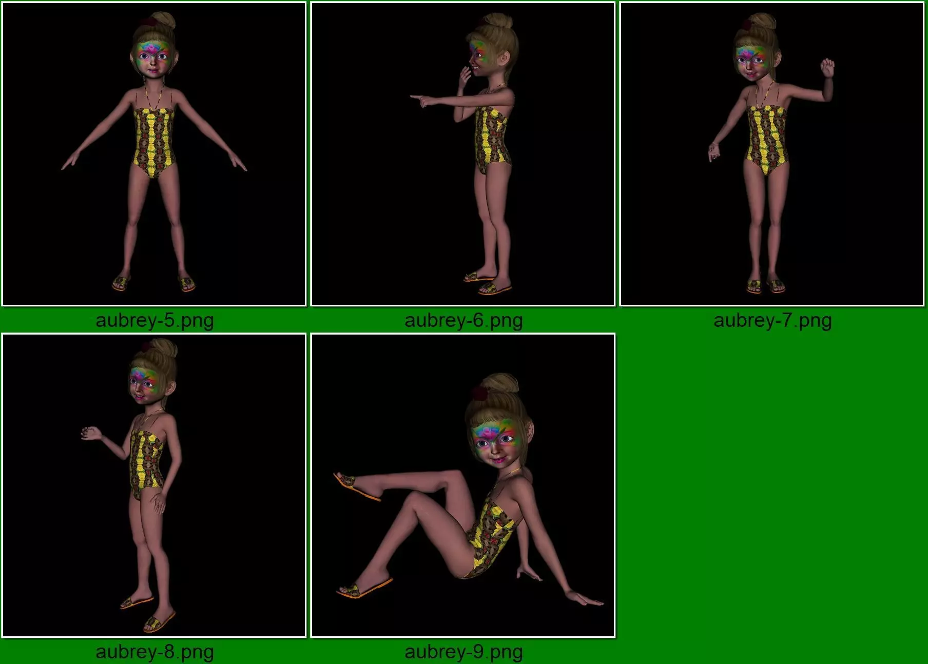 10 obj files paint face-2 3D model_0