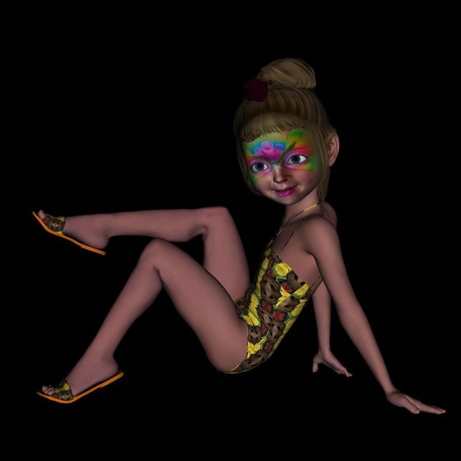 10 obj files paint face-2 3D model_11