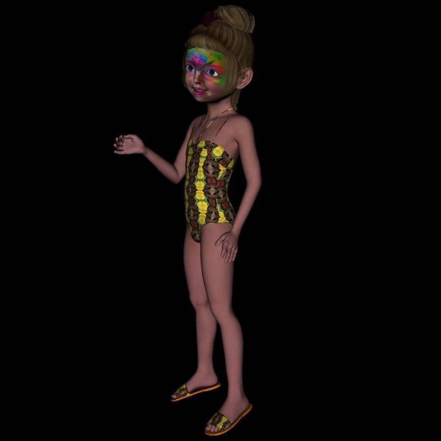 10 obj files paint face-2 3D model_10
