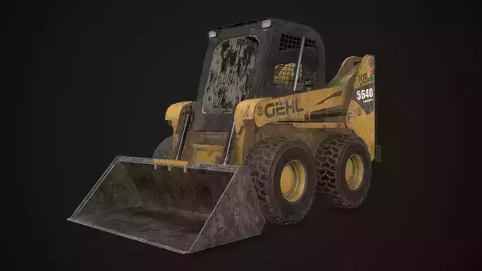 Skidloader PBR 3D Model skid loader Low-poly 3D model
