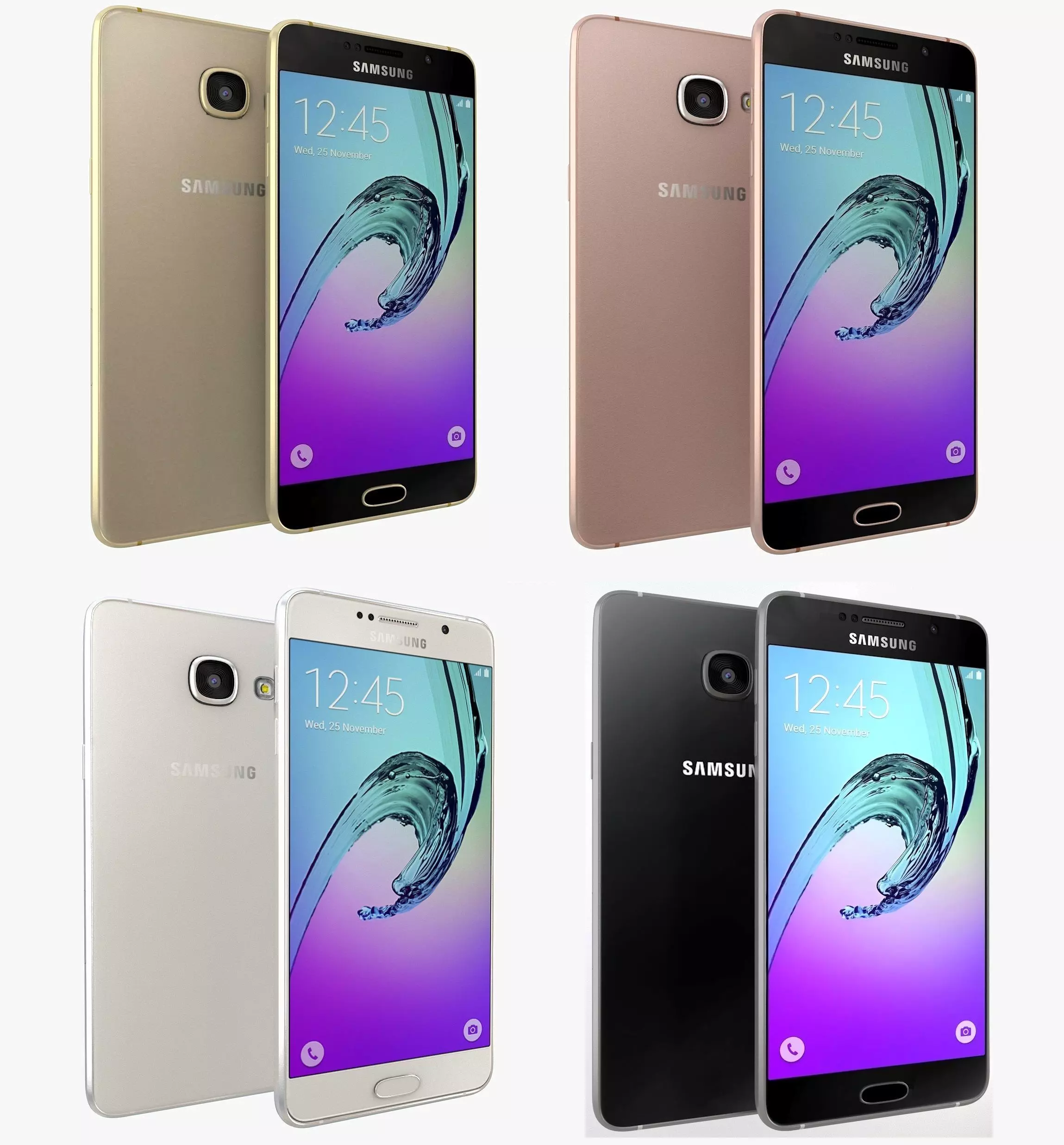 Samsung Galaxy A3 2016 All Colors 3D model_0