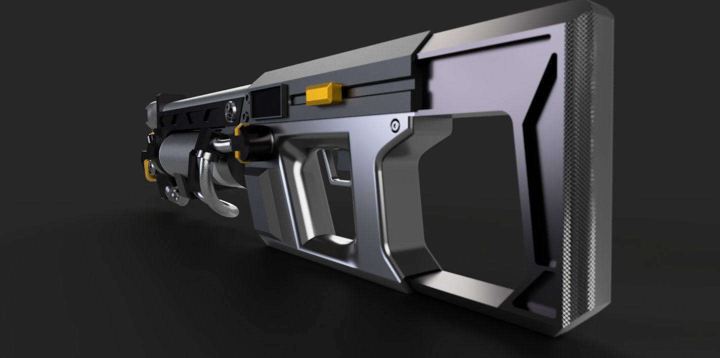 SciFi Flamethrower weapon 3D model_1
