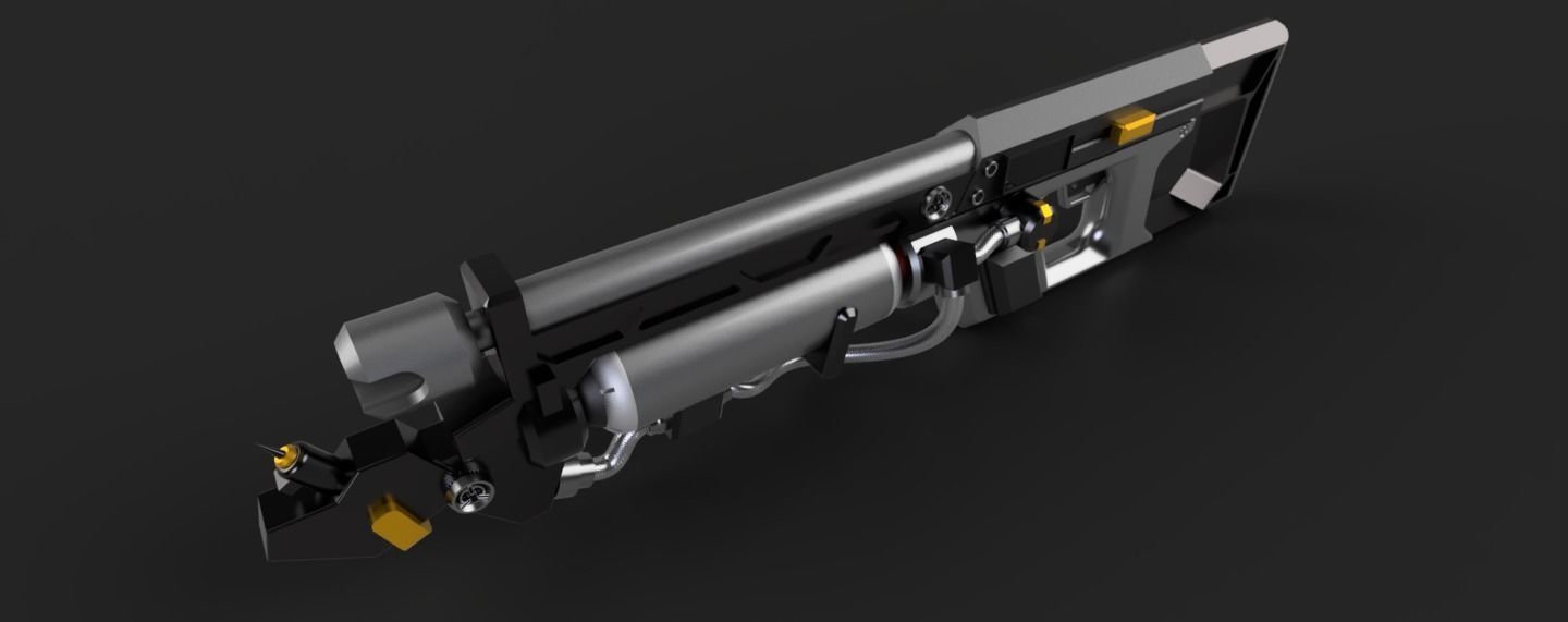 SciFi Flamethrower weapon 3D model_3