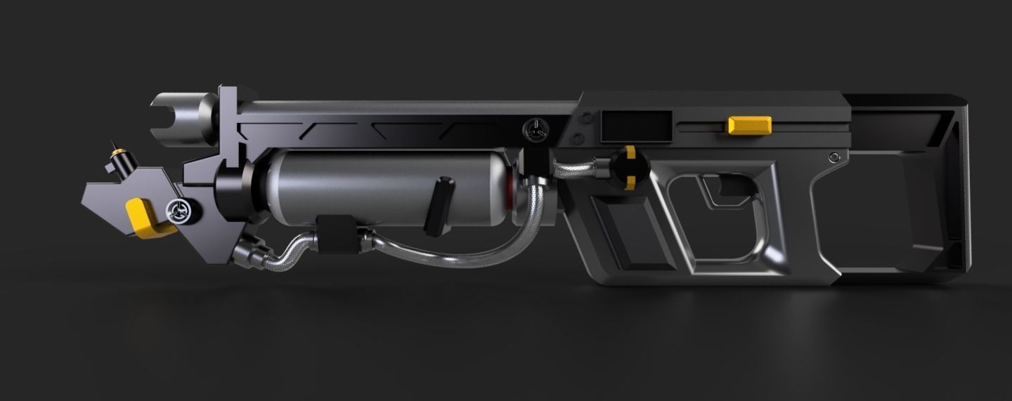 SciFi Flamethrower weapon 3D model_2