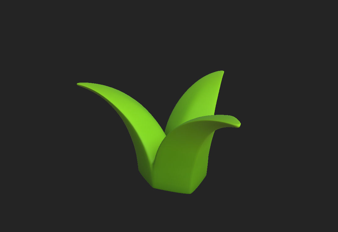 Cartoon Grass 3D model_6