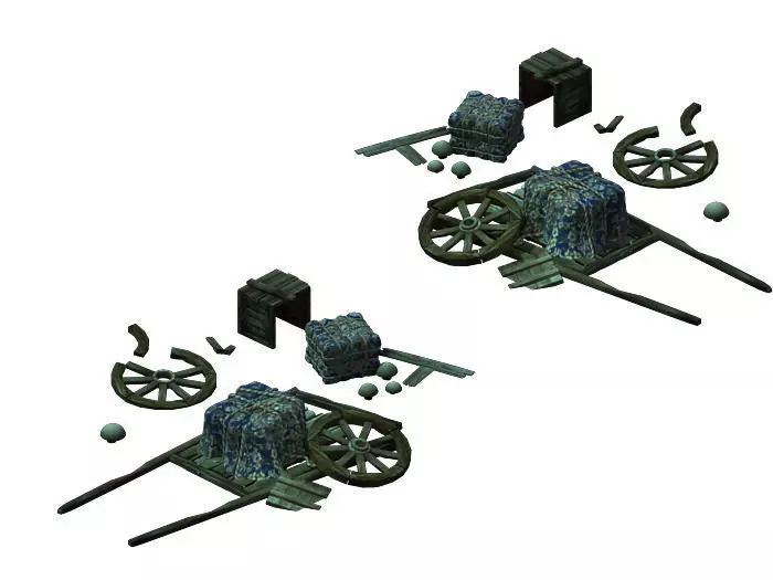Game Models - Broken Wagons 3D model_0