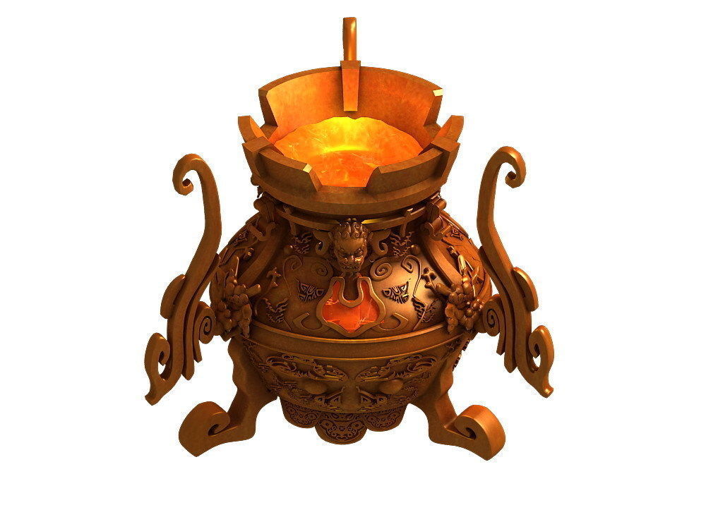 Taoist - alchemy stove 3D model_1