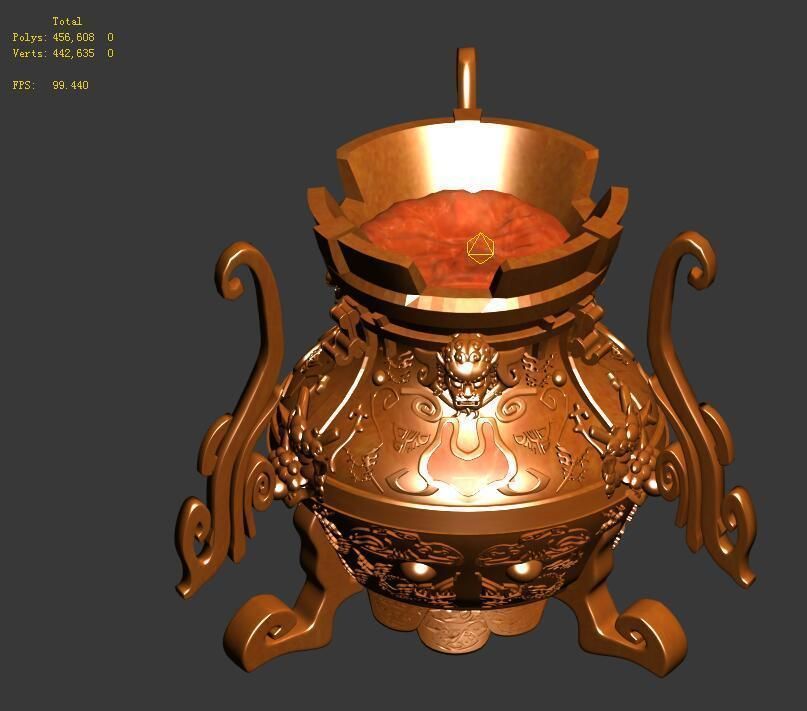 Taoist - alchemy stove 3D model_5