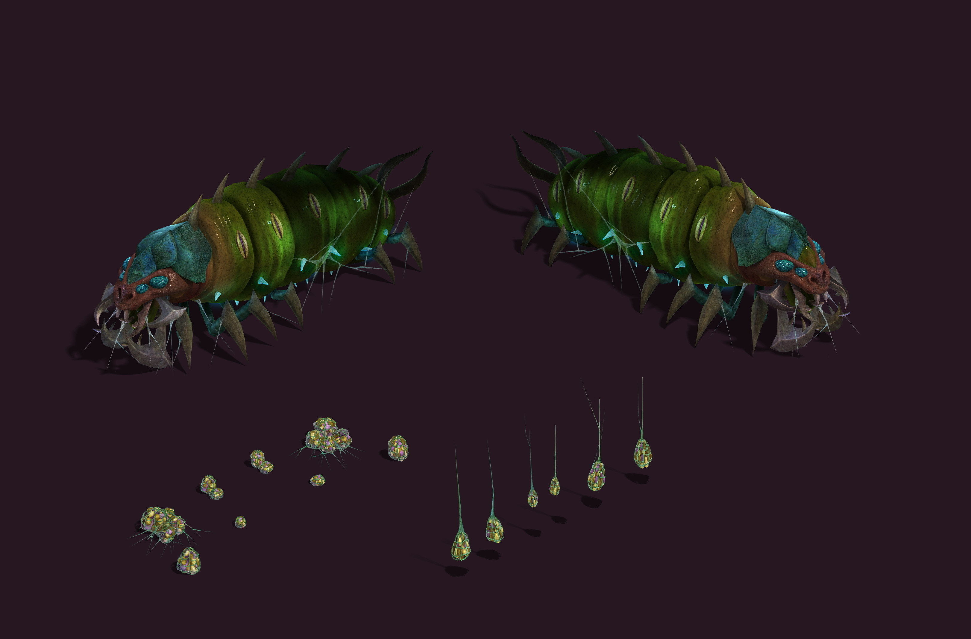 Underground city - poisonous insects 3D model_2