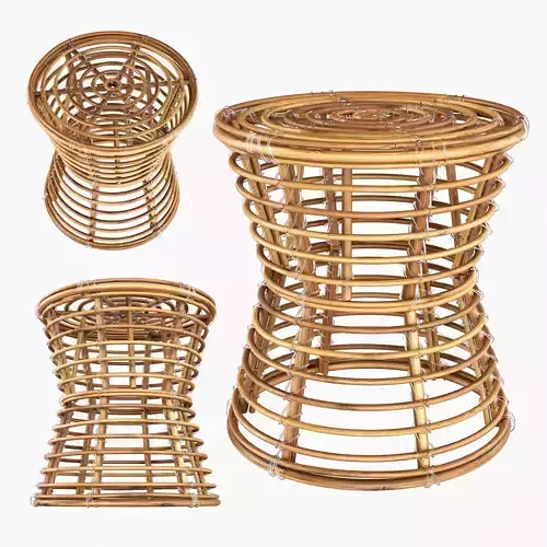 Wicker coffe table 3D model