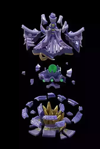 Game Model - Defense Stone Pagoda Old Ruins