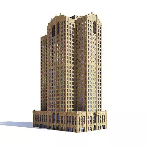 Skyscraper 3D Model detroit building