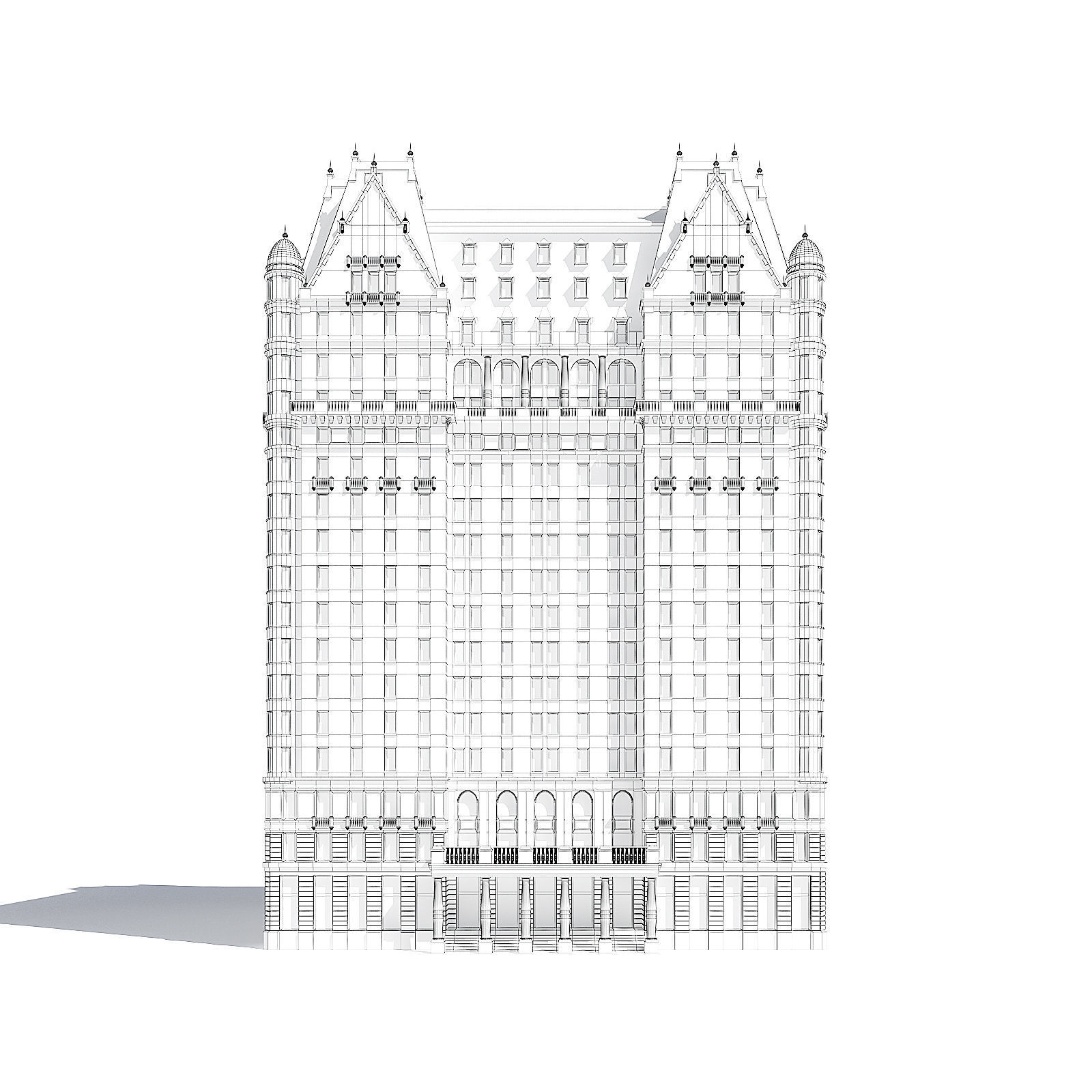  Large Hotel 3D Model 3D model_3