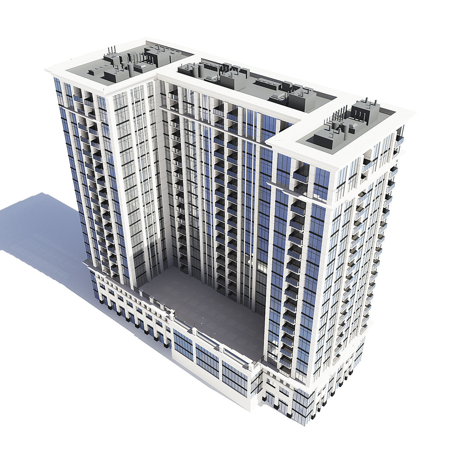 Apartment Building 3D Model 3D model_4
