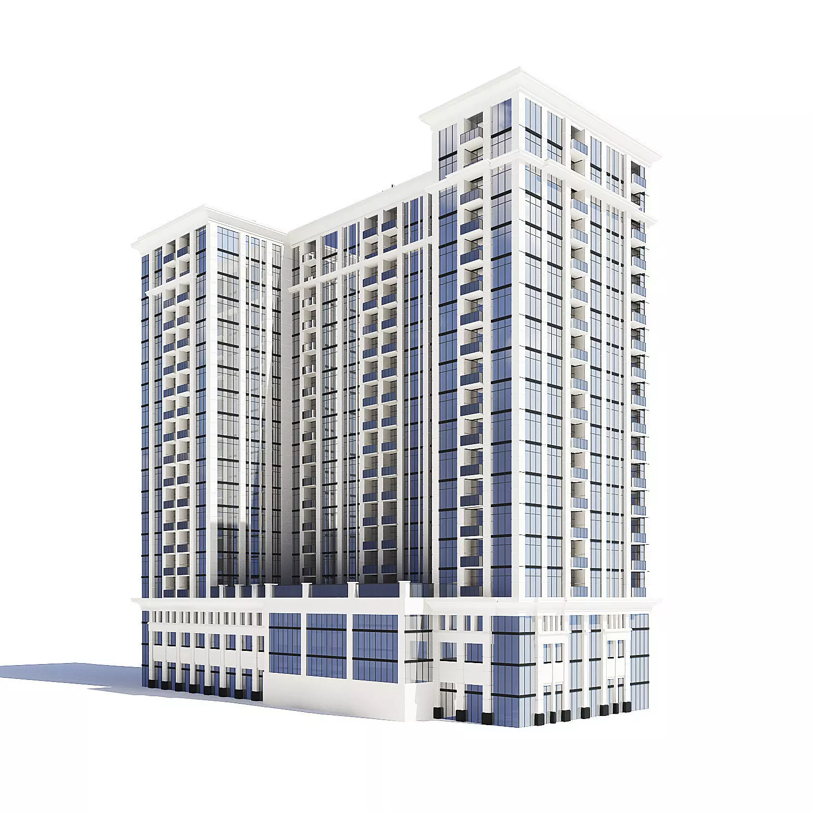 Apartment Building 3D Model 3D model_0