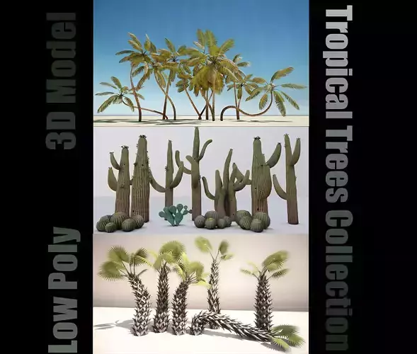 tropical Trees - Game Ready 3D Model Collection