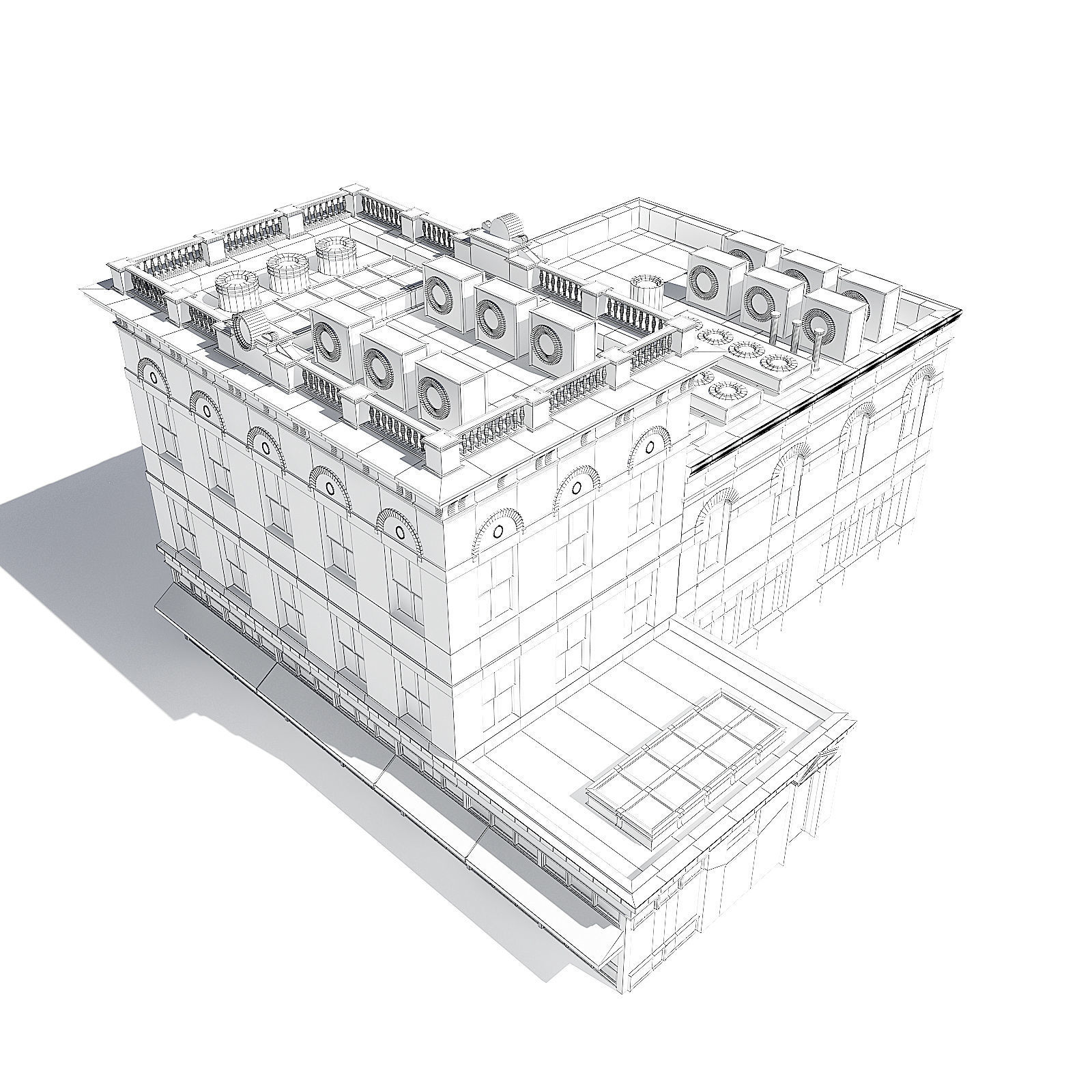 Brick Building 3D Model 3D model_5