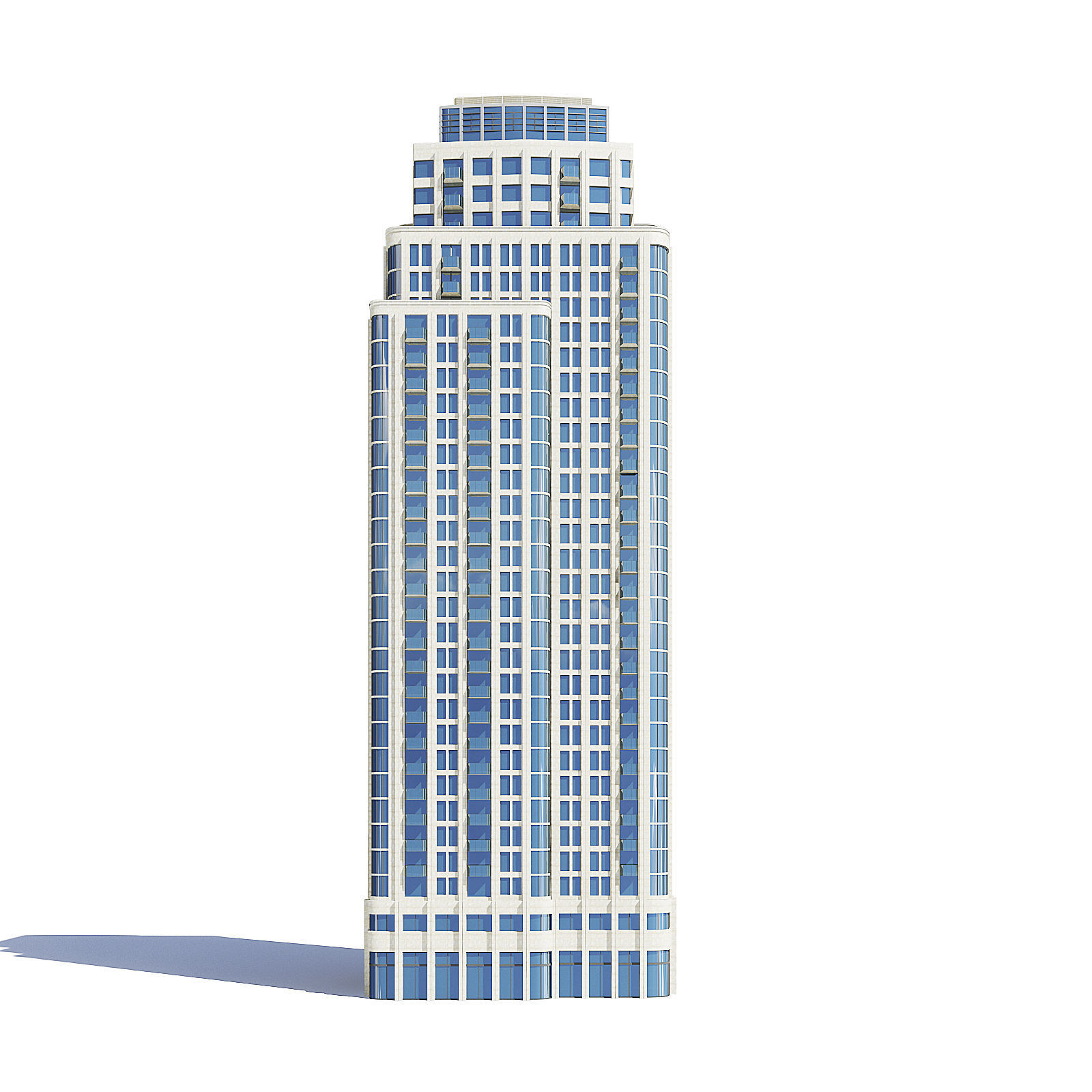 Tall Apartment Building 3D Model 3D model_2
