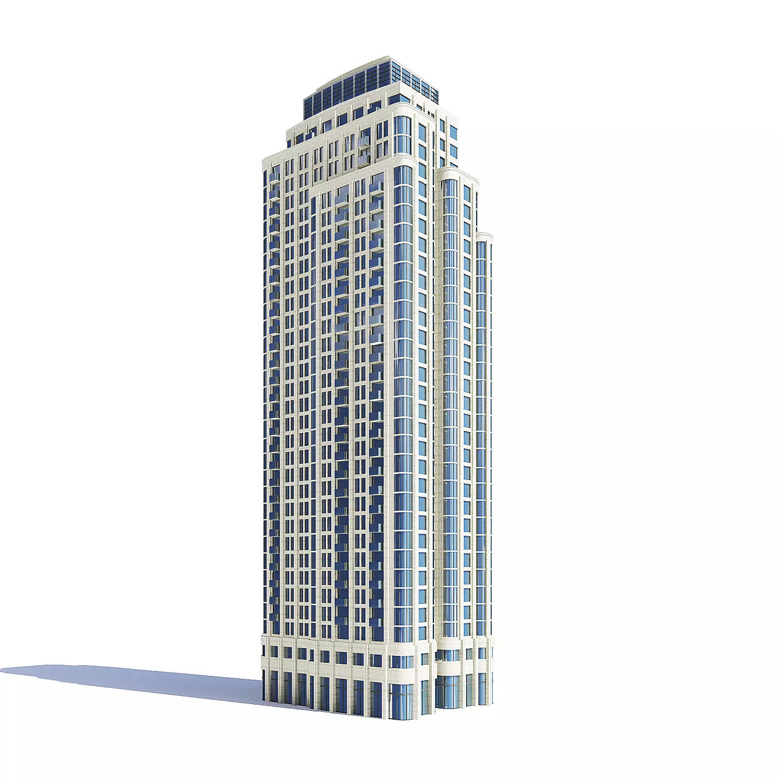 Tall Apartment Building 3D Model 3D model_0