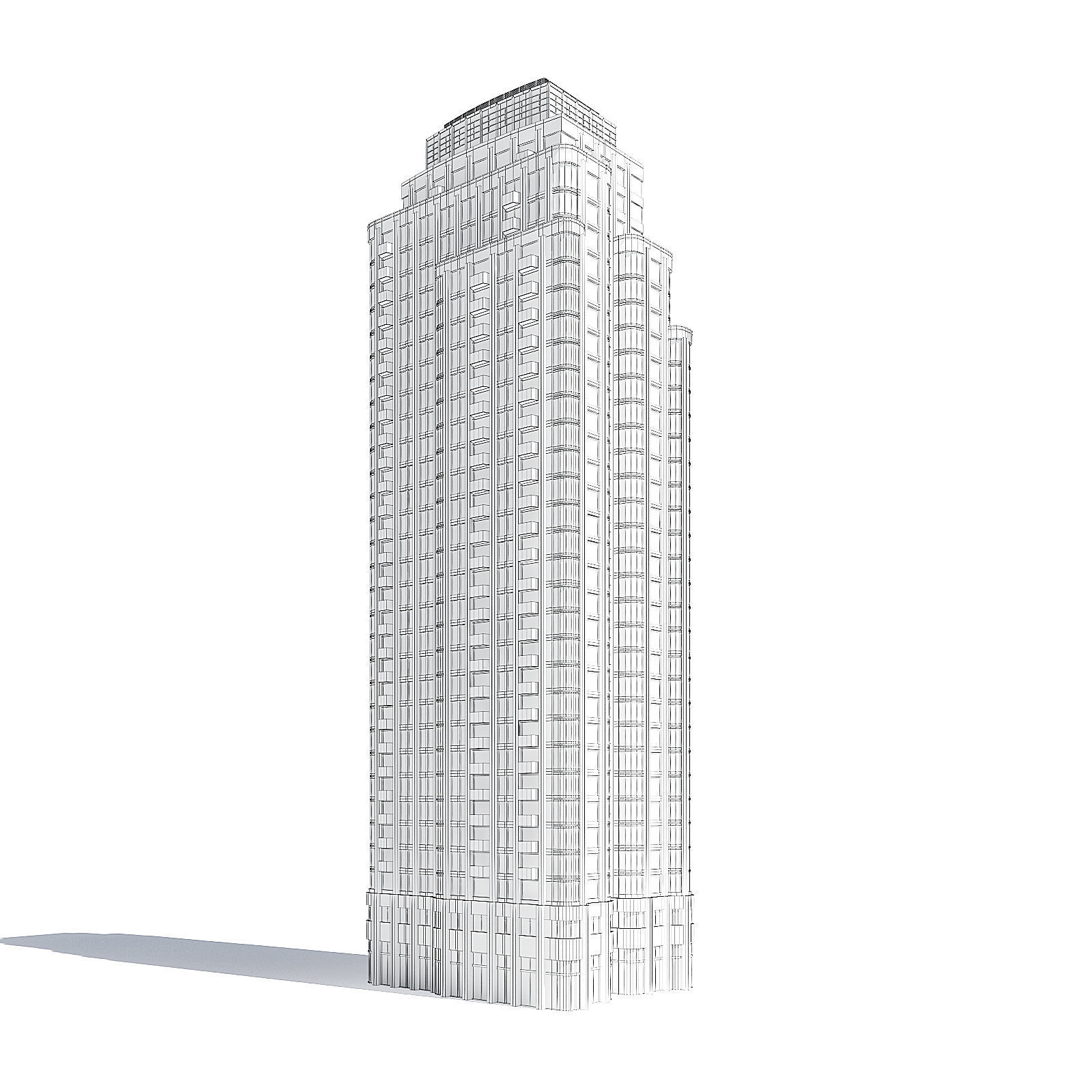 Tall Apartment Building 3D Model 3D model_1