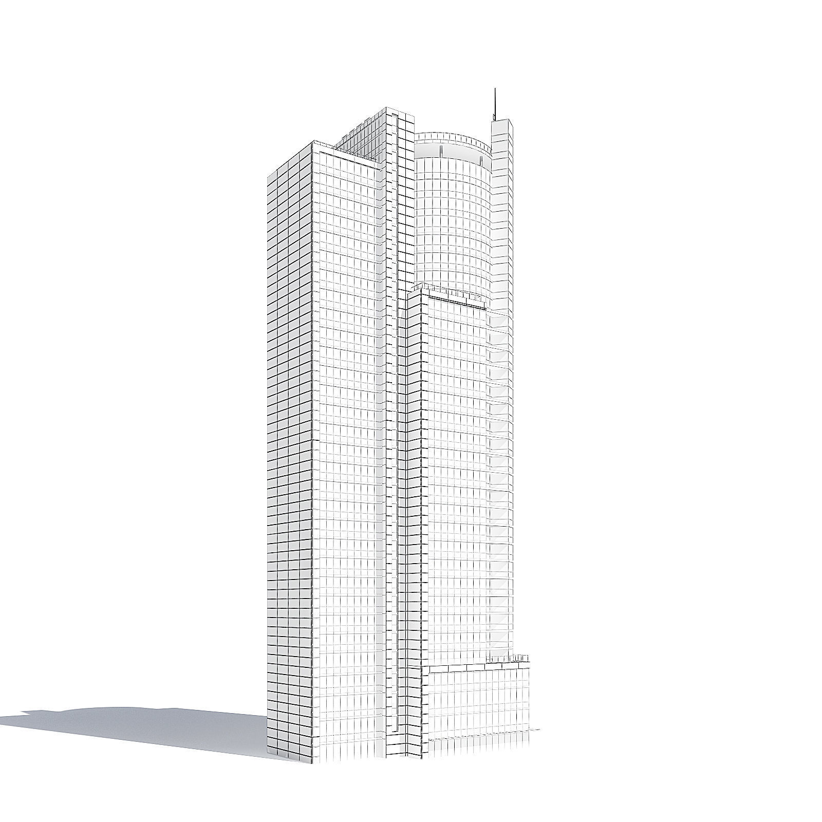  Skyscraper with Helipad 3D Model 3D model_3