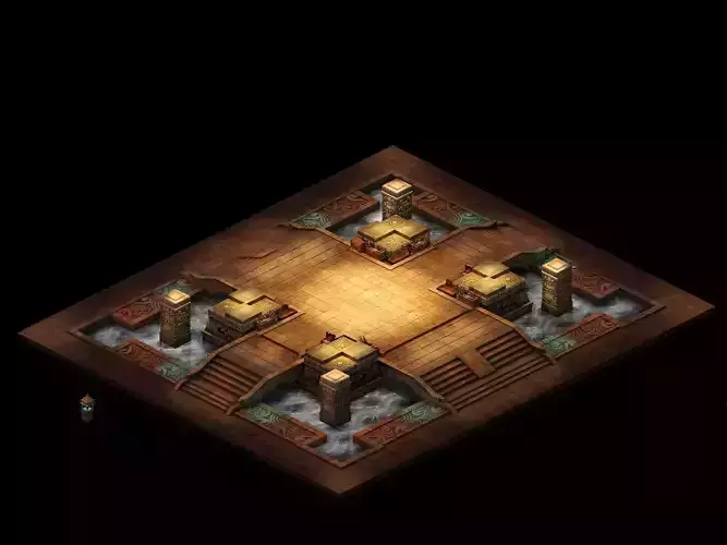 me model - the main tomb room sarcophagus panorama