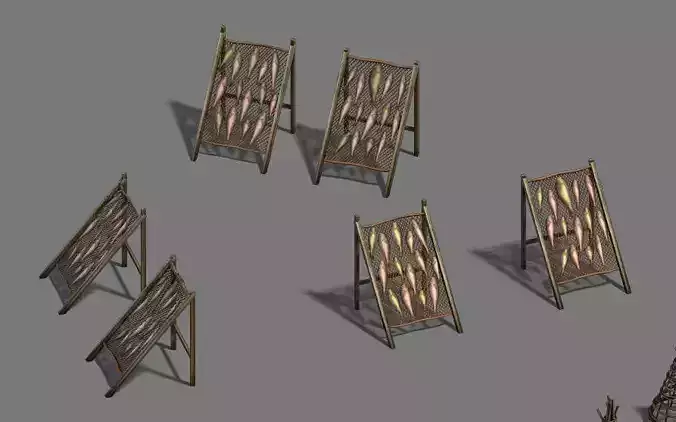 Seaside fishing - fishing net - dead fish