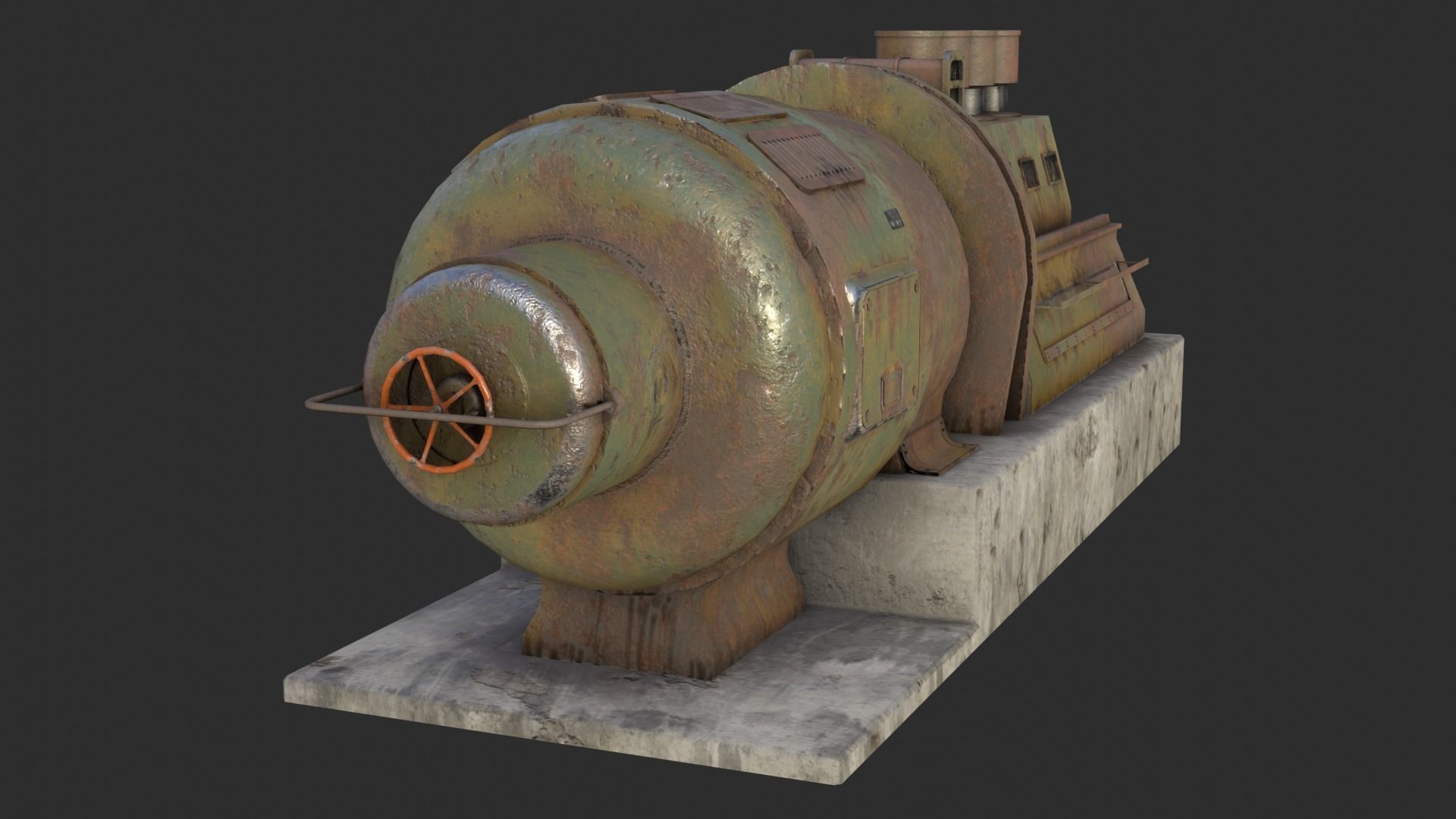 German Power Generator WWII Low-poly 3D model_8