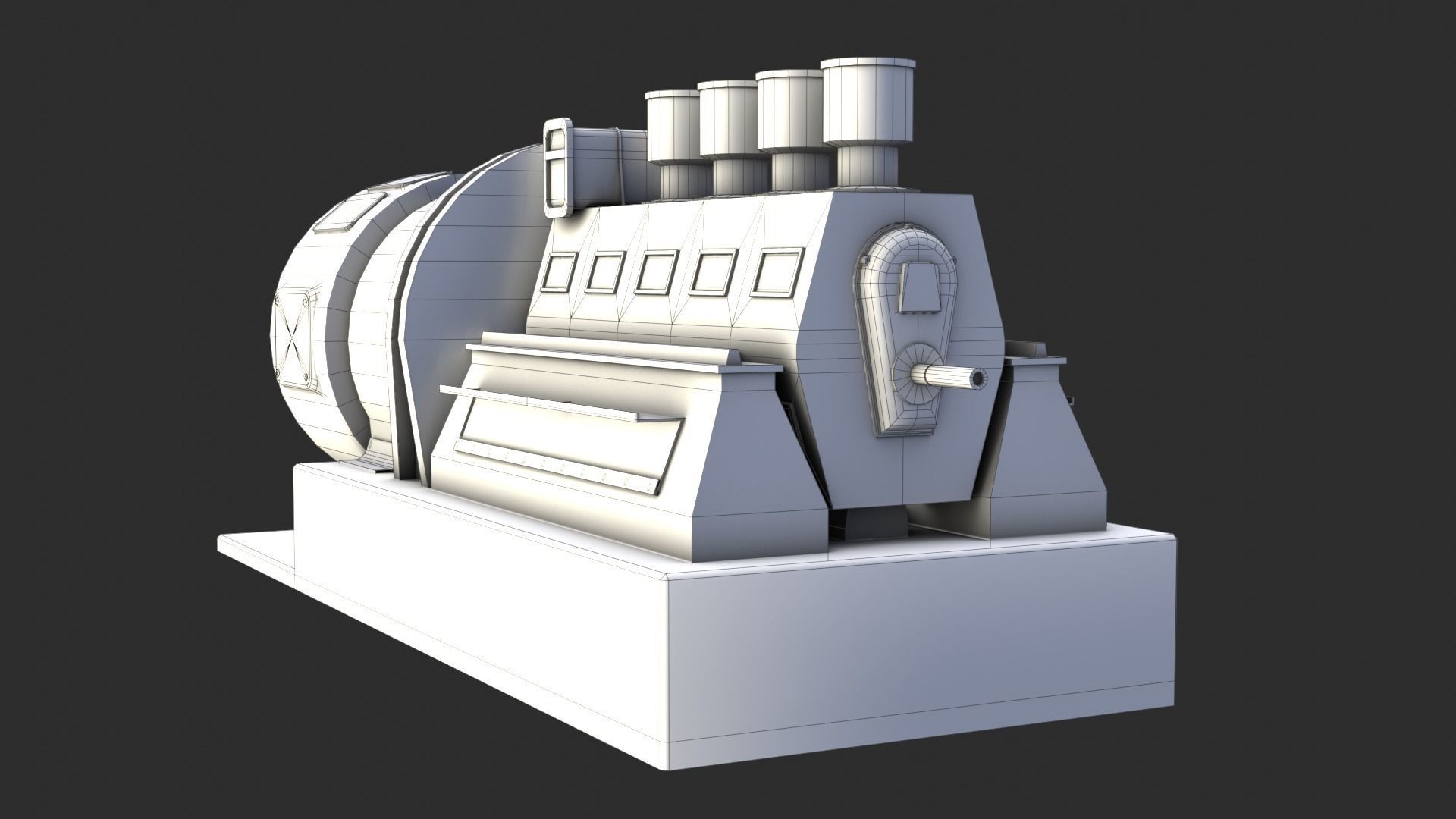 German Power Generator WWII Low-poly 3D model_17